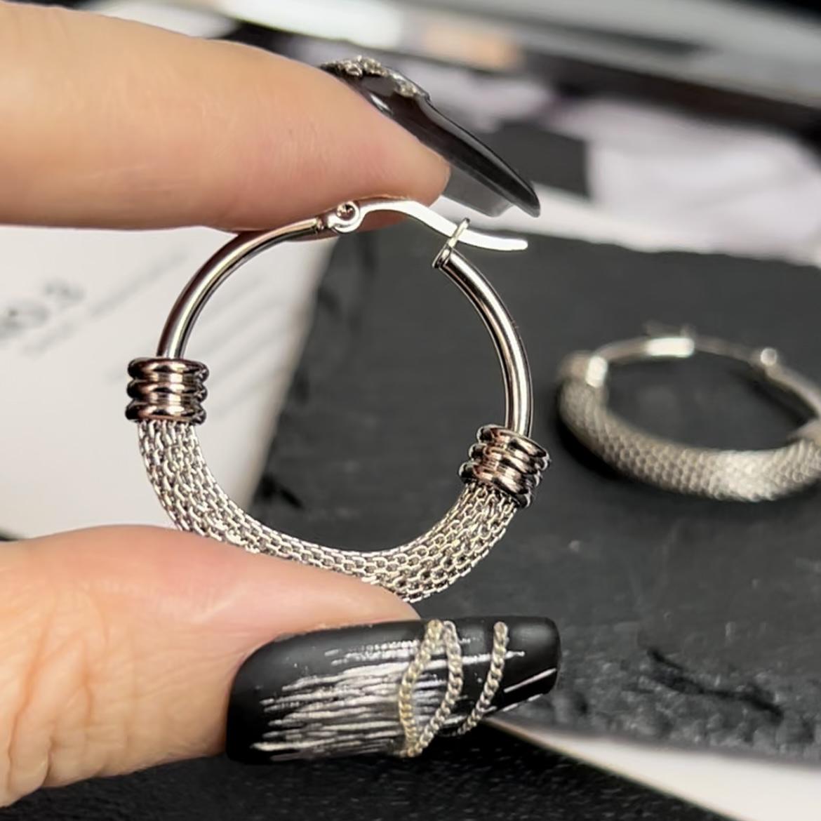 Vintage Mesh-Patchwork-Reifenohrringe