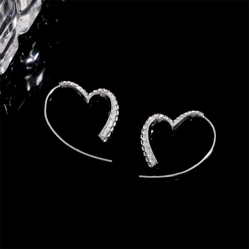 Zirconia Heart Hoop Earrings