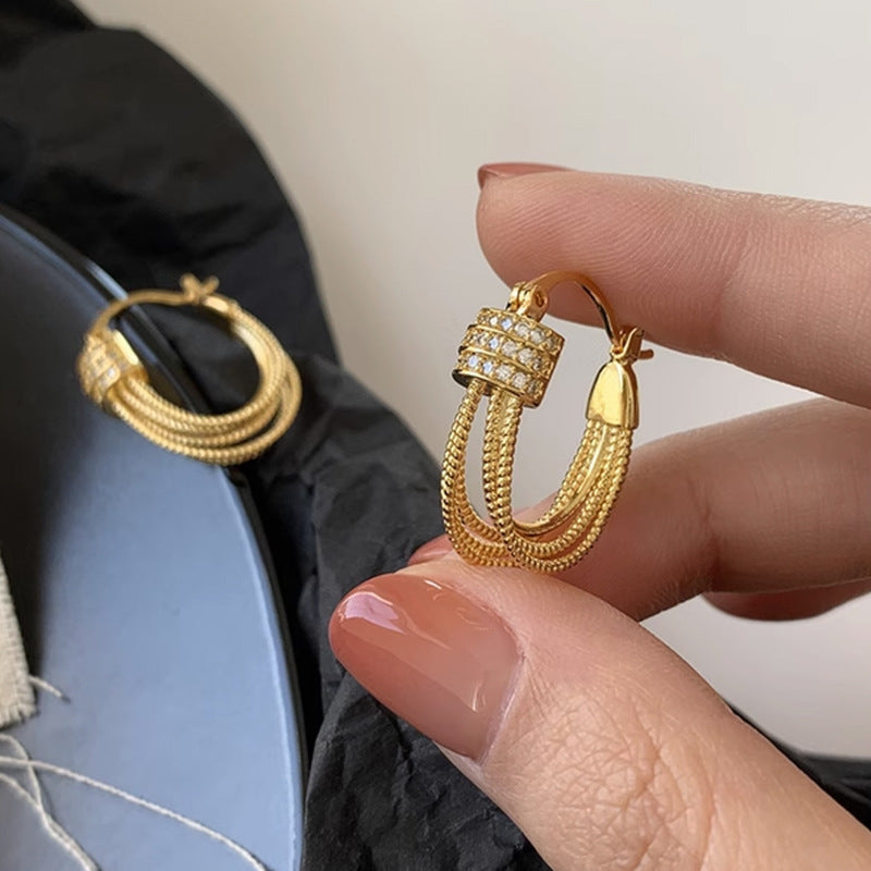 Geometrische Lagen-Ohrringe