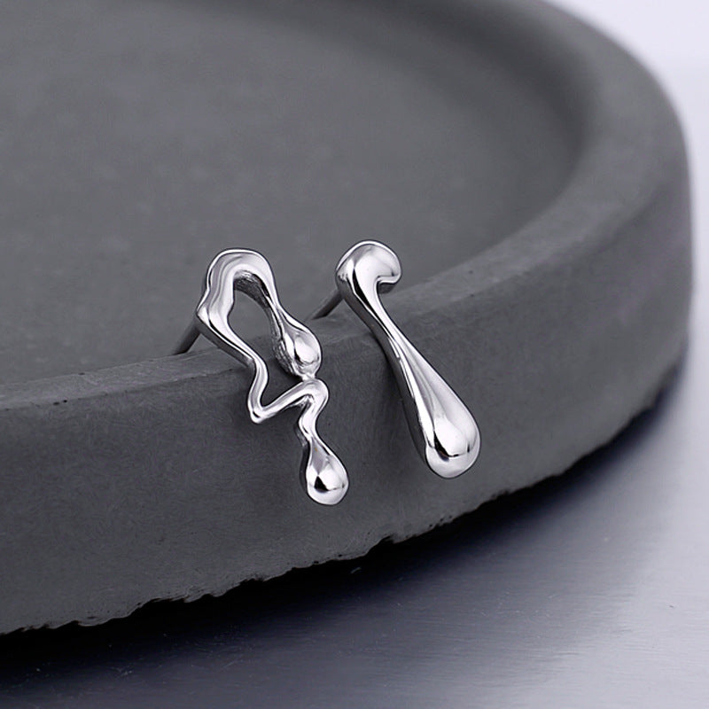 925 Sterling Silber Unregelmäßige Wassertropfen-Ohrringe