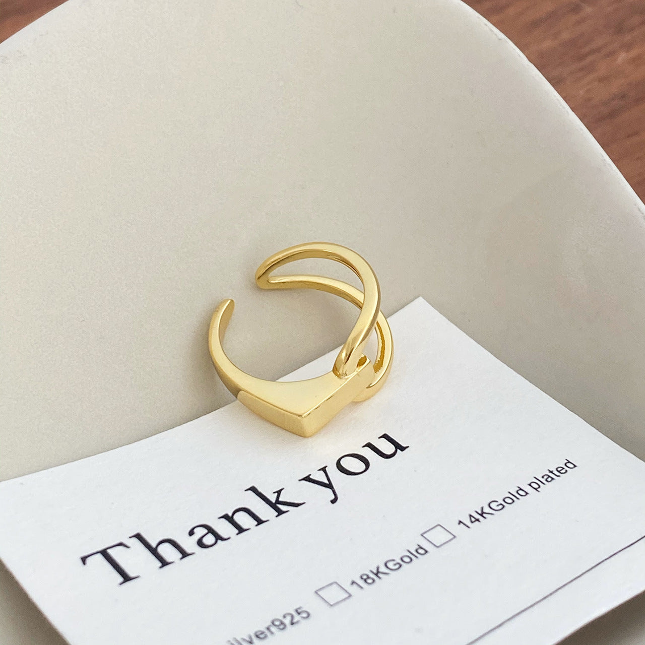 Asymmetrischer verstellbarer Ring aus Sterling Silber