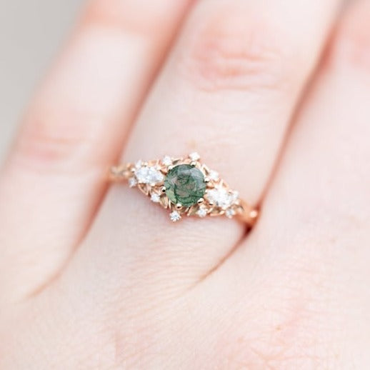 Runder Moosachat-Ring