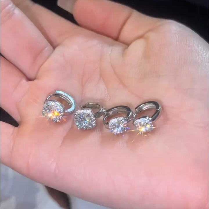 Nadine quadratische Ohrringe | Weißgold