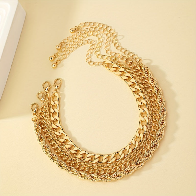 Vintage-inspiriertes vierlagiges Trendy-Kettenarmband