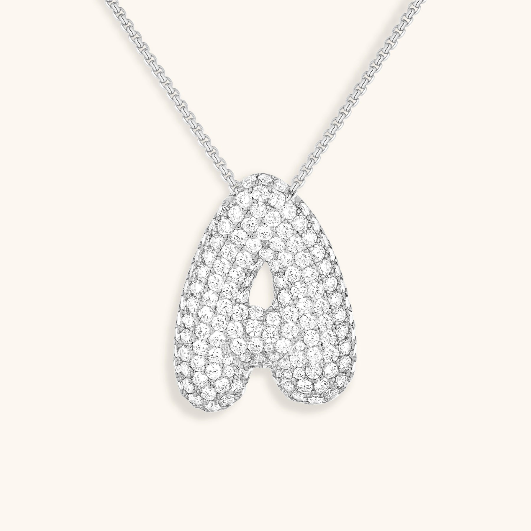 Bubble Initial Diamond Halskette