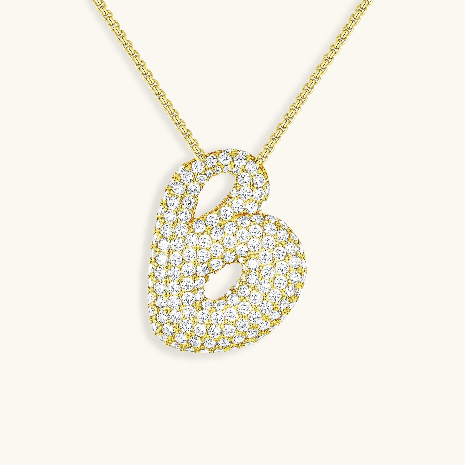 Bubble Initial Diamond Halskette