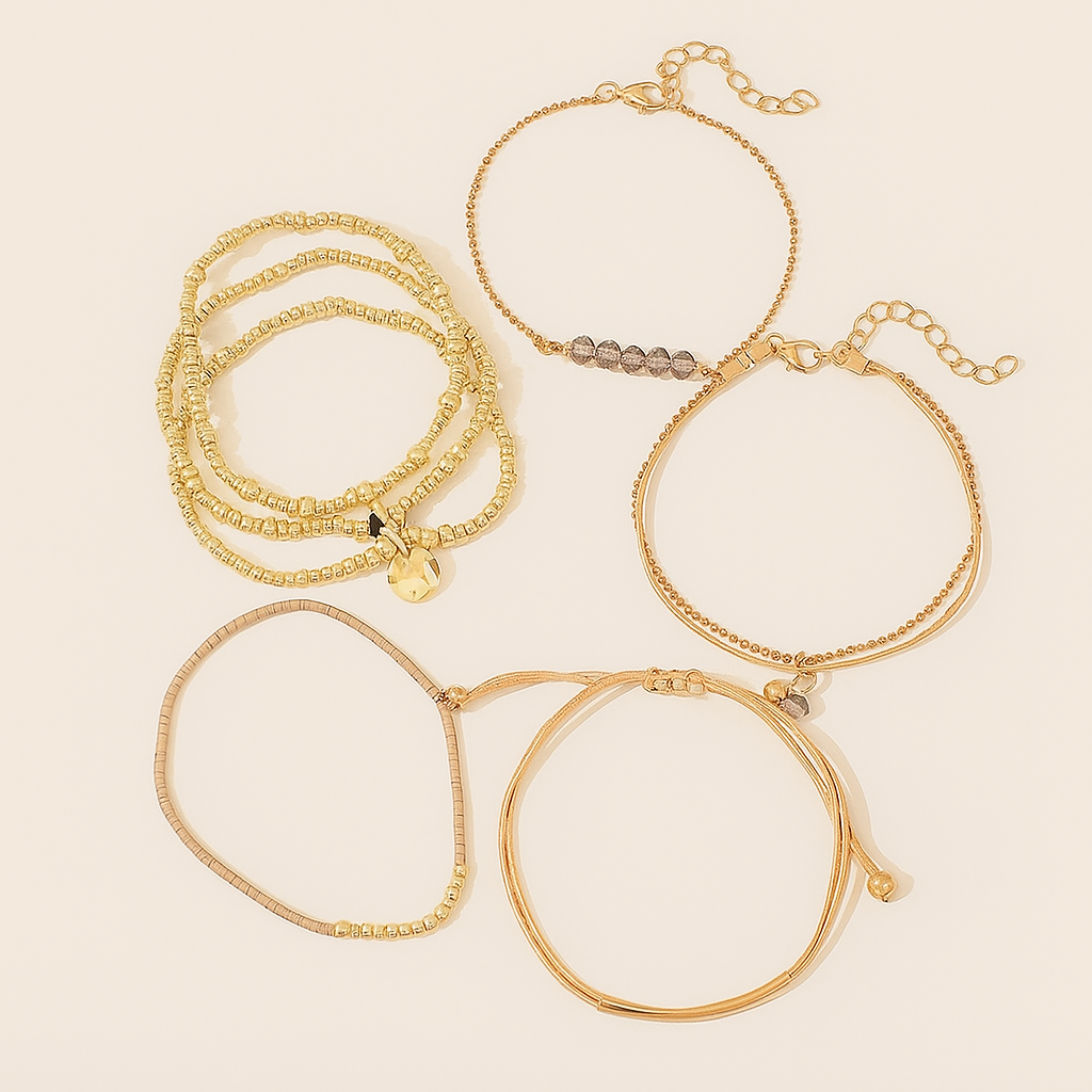 Elegantes Perlenarmband-Set