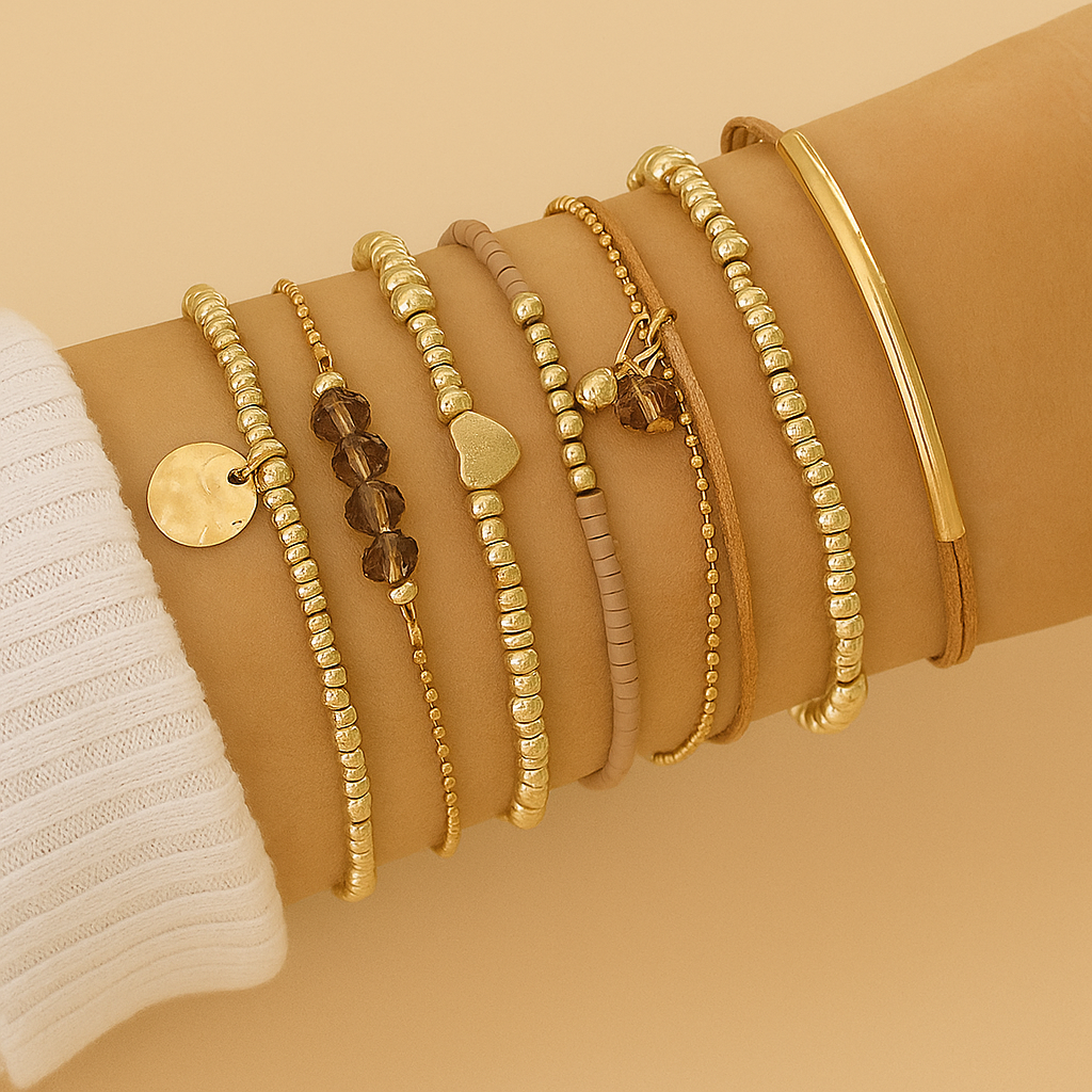 Elegantes Perlenarmband-Set