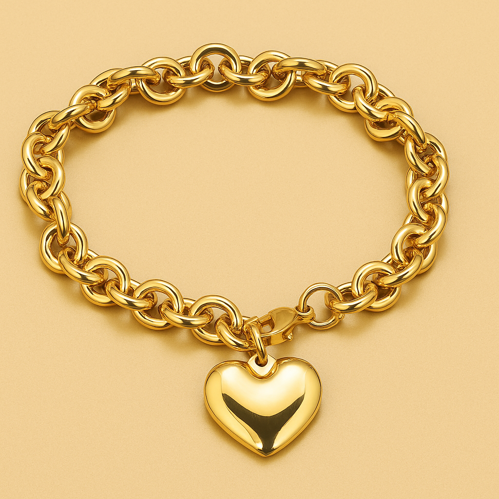 Schickes Herz-Anhänger-Armband - Gold Touch