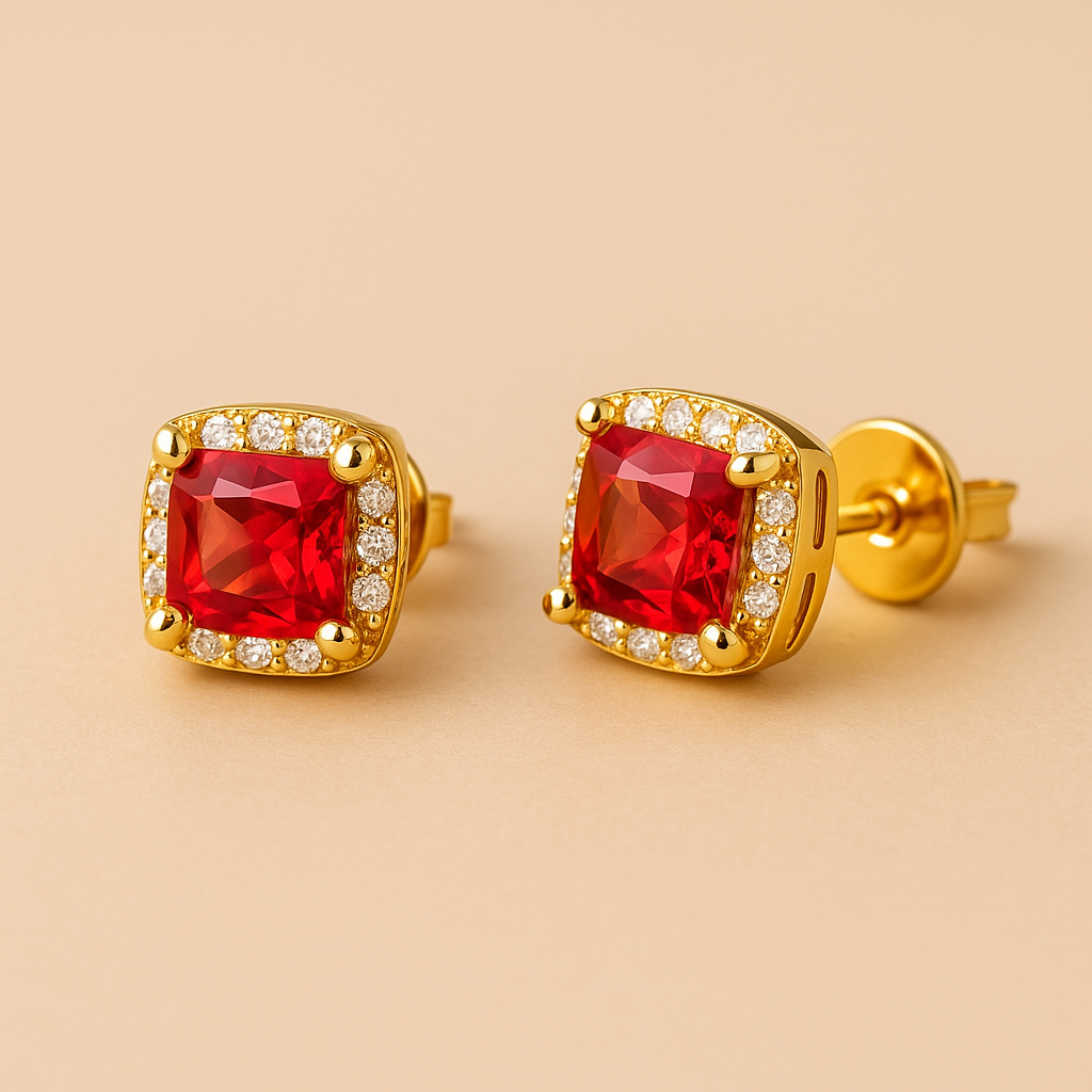 Retro Quadratische 6mm High-End Vielseitige Ohrringe
