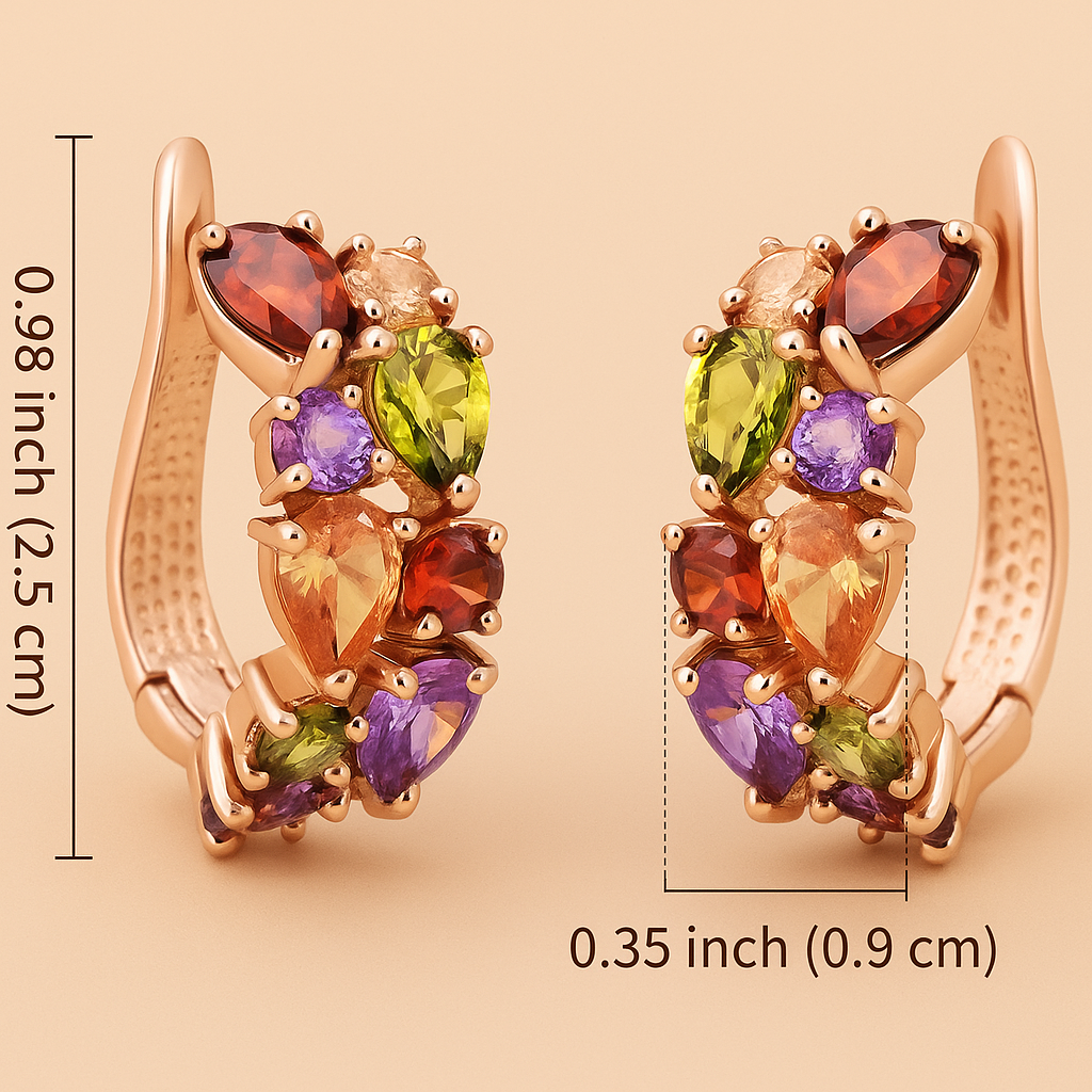 Atemberaubende Multicolor-Zirkonia-Ohrringe