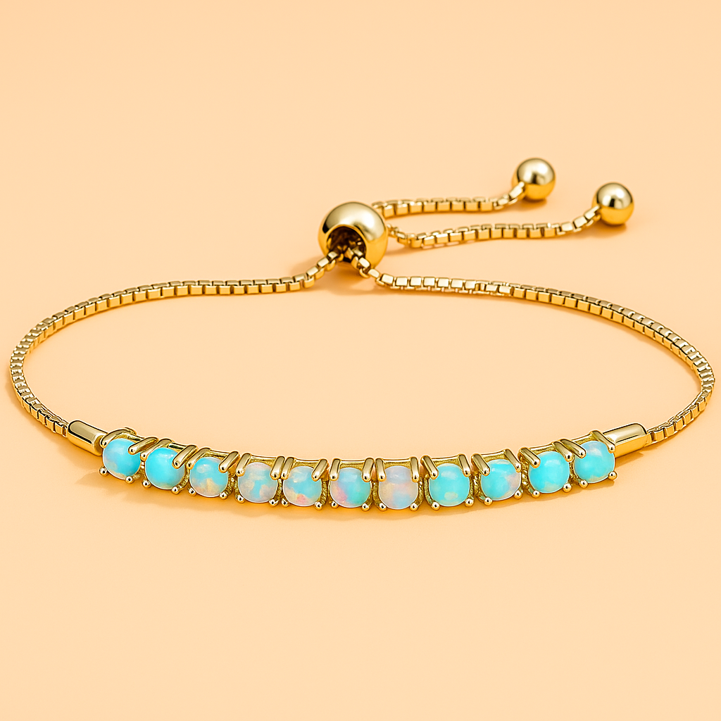 Romantisches Mehrfarbiges Opal-Stretcharmband