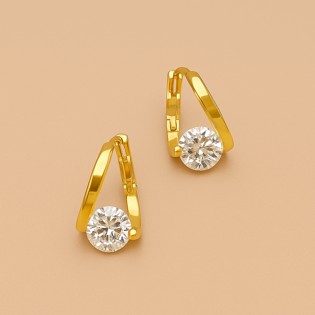 Elegante vergoldete Zirkonia-Ohrstecker für Frauen