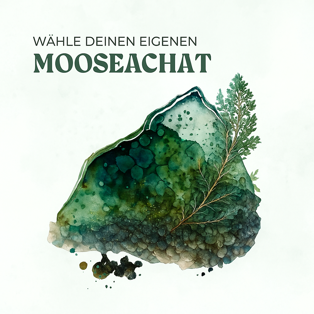Natürlicher Moosachat-Ring – Design „Zwischen den Blättern“