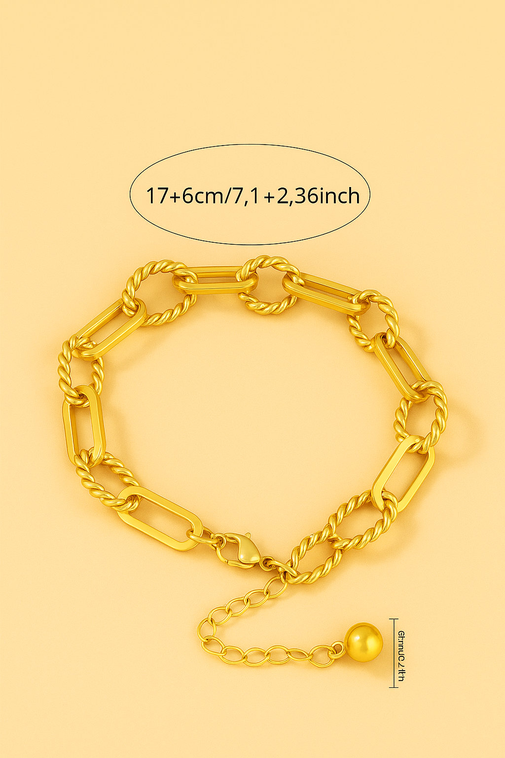 Gedrehtes Kettenarmband -Vintage Voll einstellbar