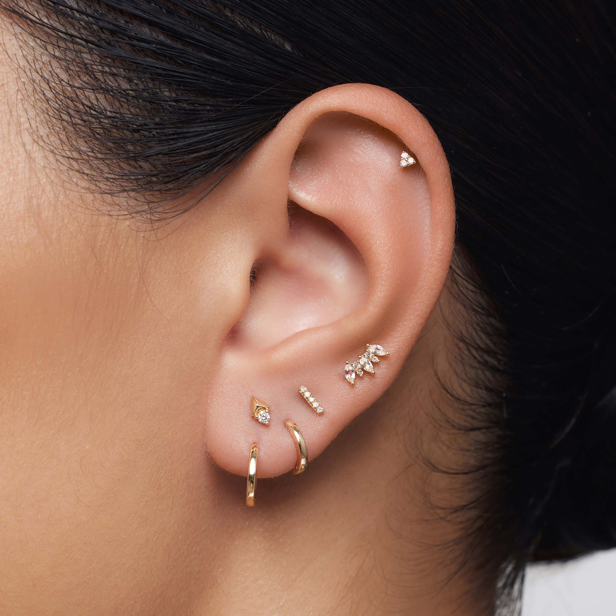 Diamant-Dreieckspiercing | Gold