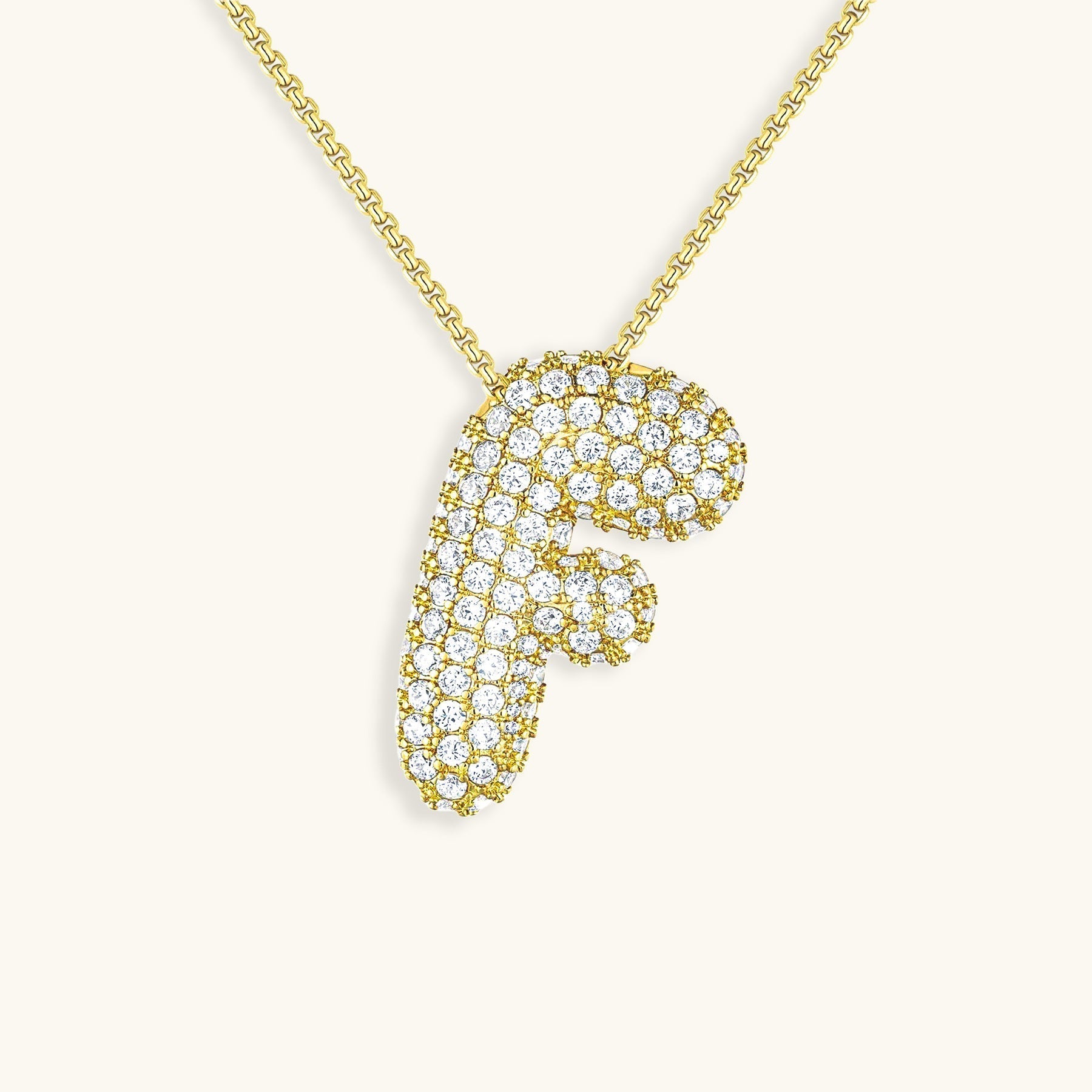 Bubble Initial Diamond Halskette