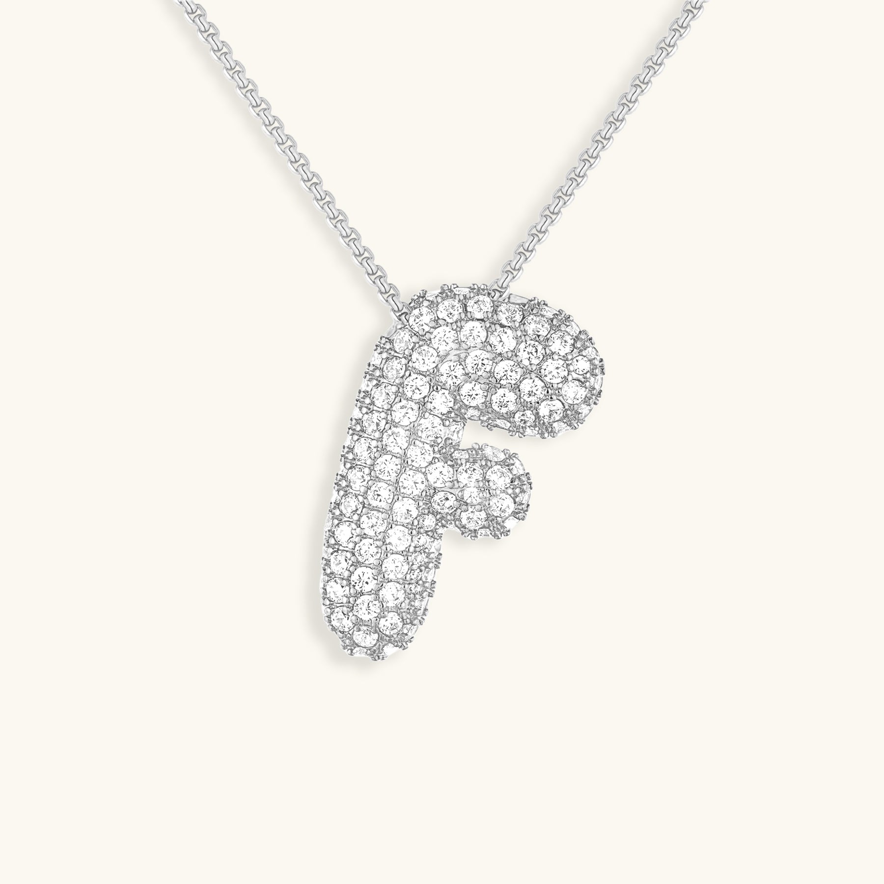 Bubble Initial Diamond Halskette