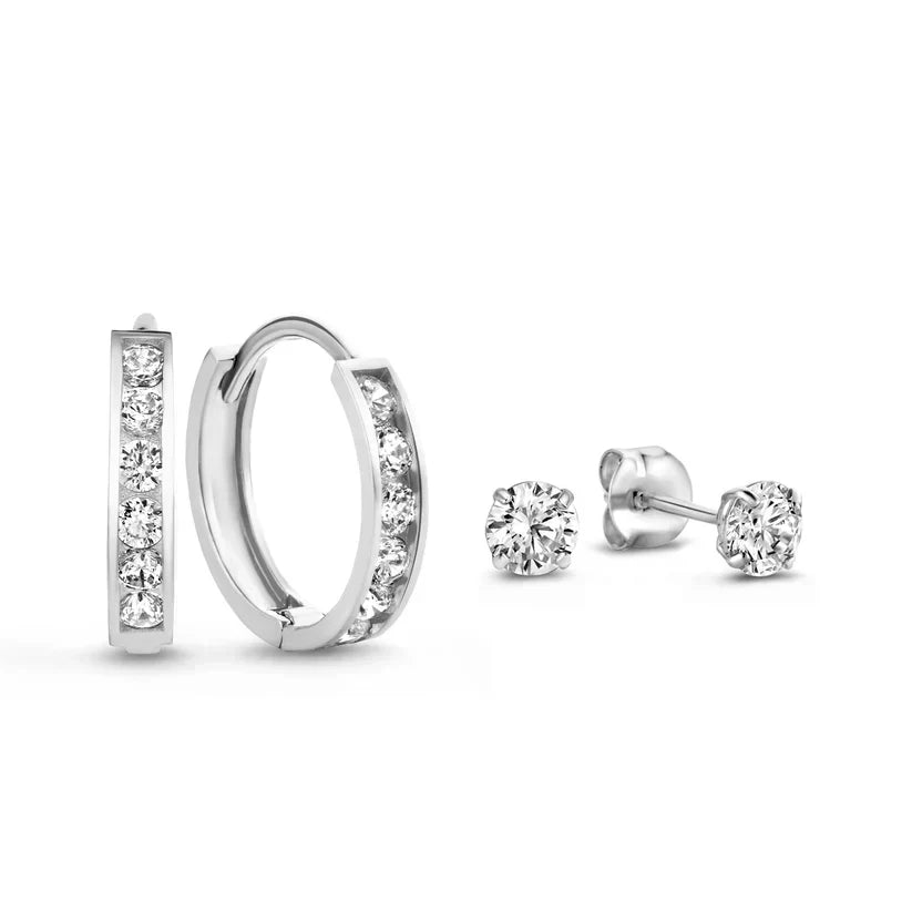 Dara Brillane Stein-Ohrringe Set | Gold