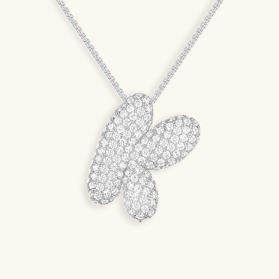 Bubble Initial Diamond Halskette