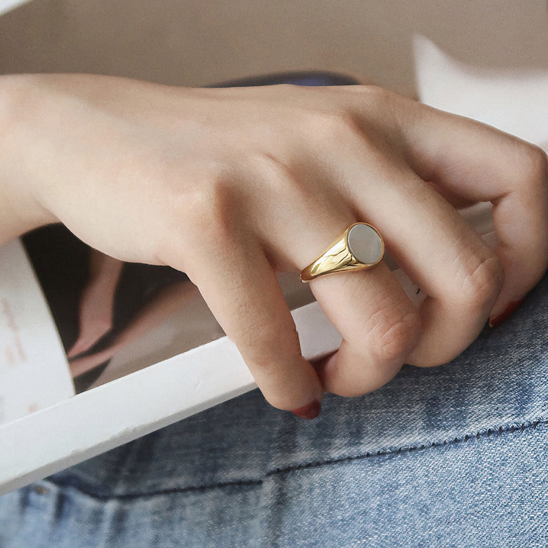 Perlmutt Gold Ring