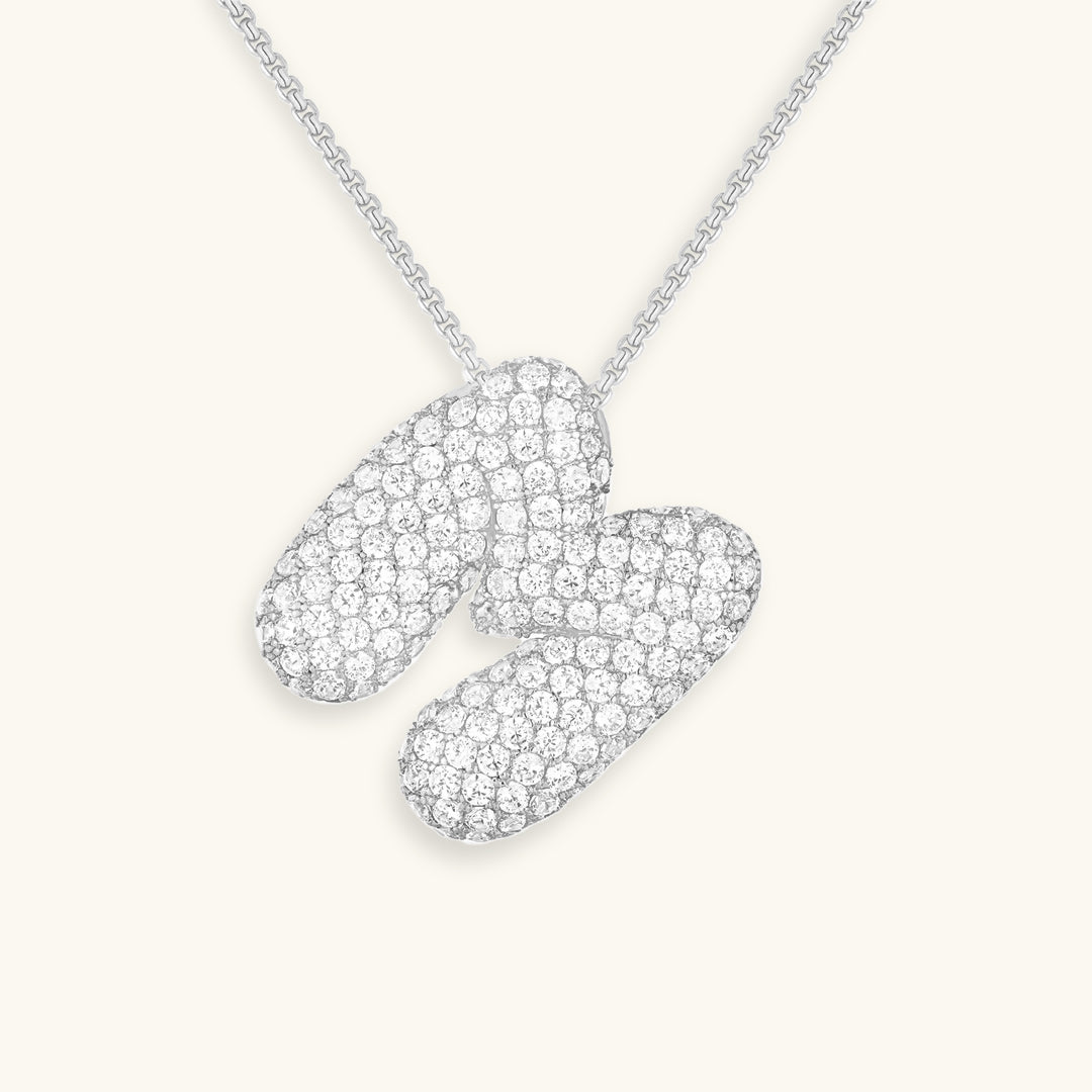 Bubble Initial Diamond Halskette