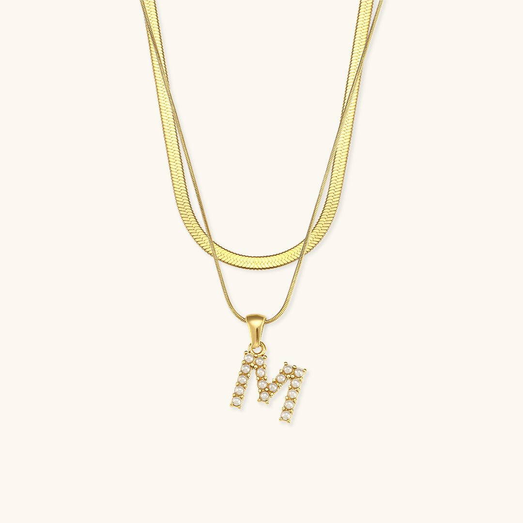 Fiona Lagenweise Gold Initial Buchstaben Halskette