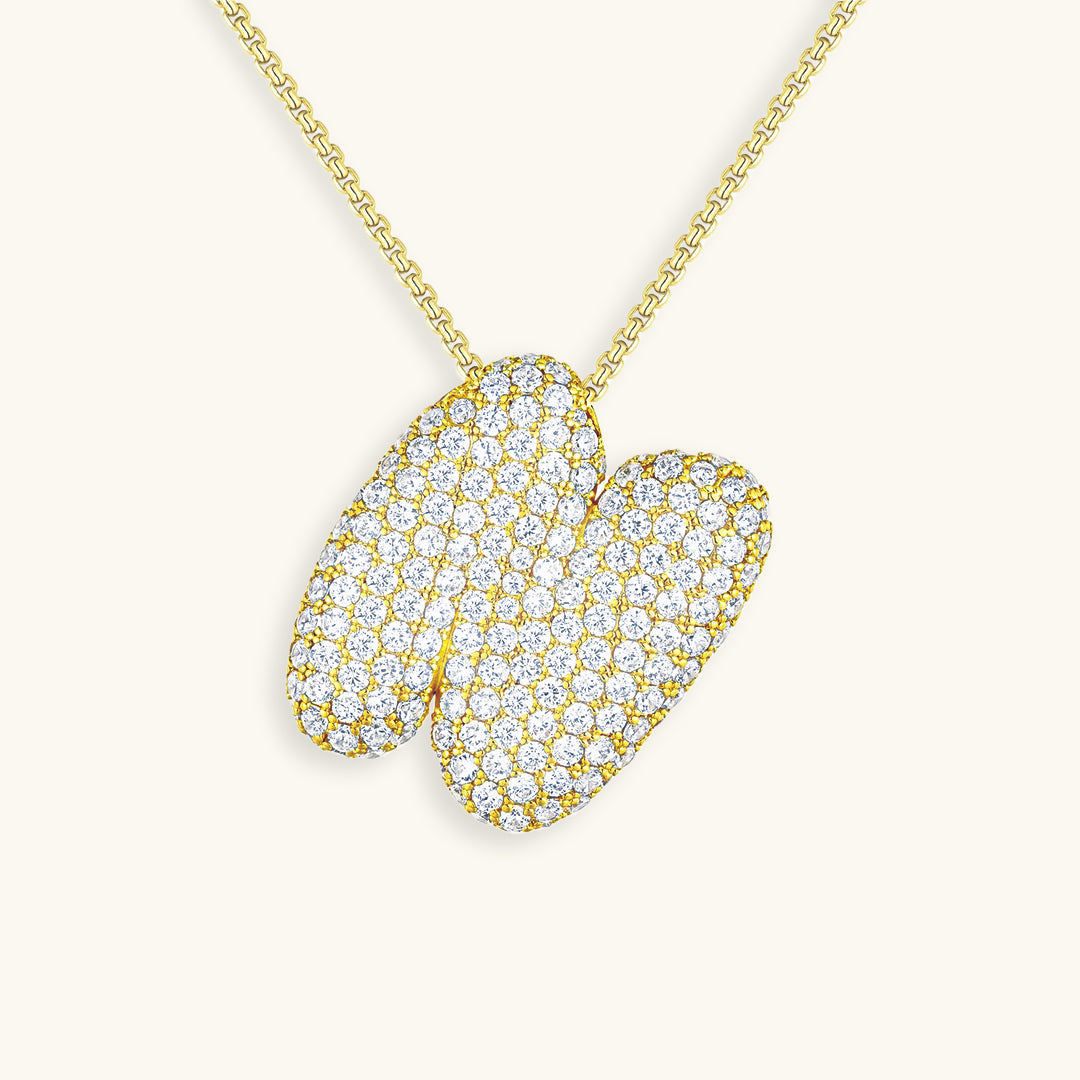 Bubble Initial Diamond Halskette