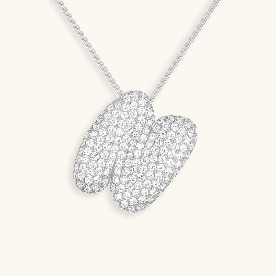 Bubble Initial Diamond Halskette