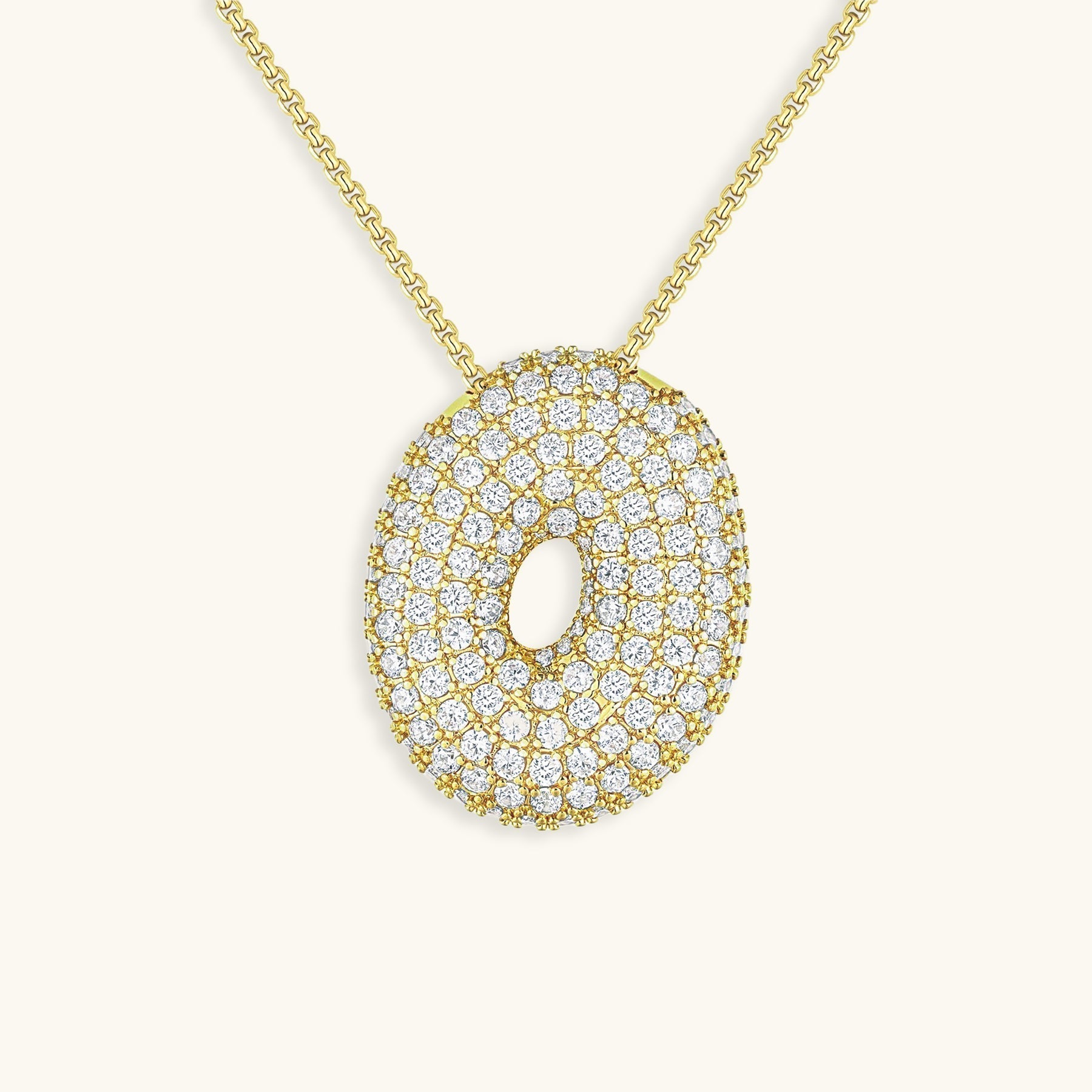 Bubble Initial Diamond Halskette