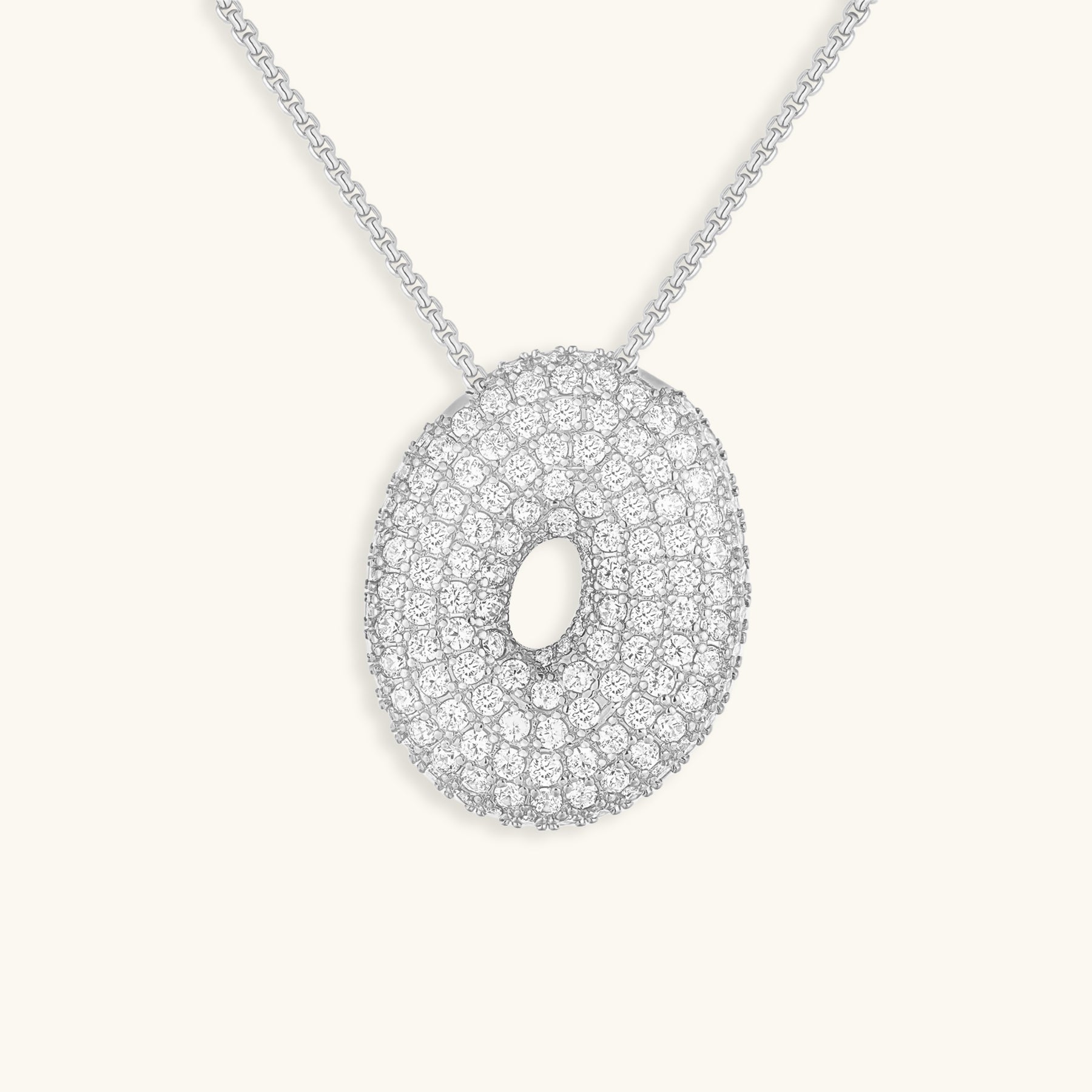 Bubble Initial Diamond Halskette