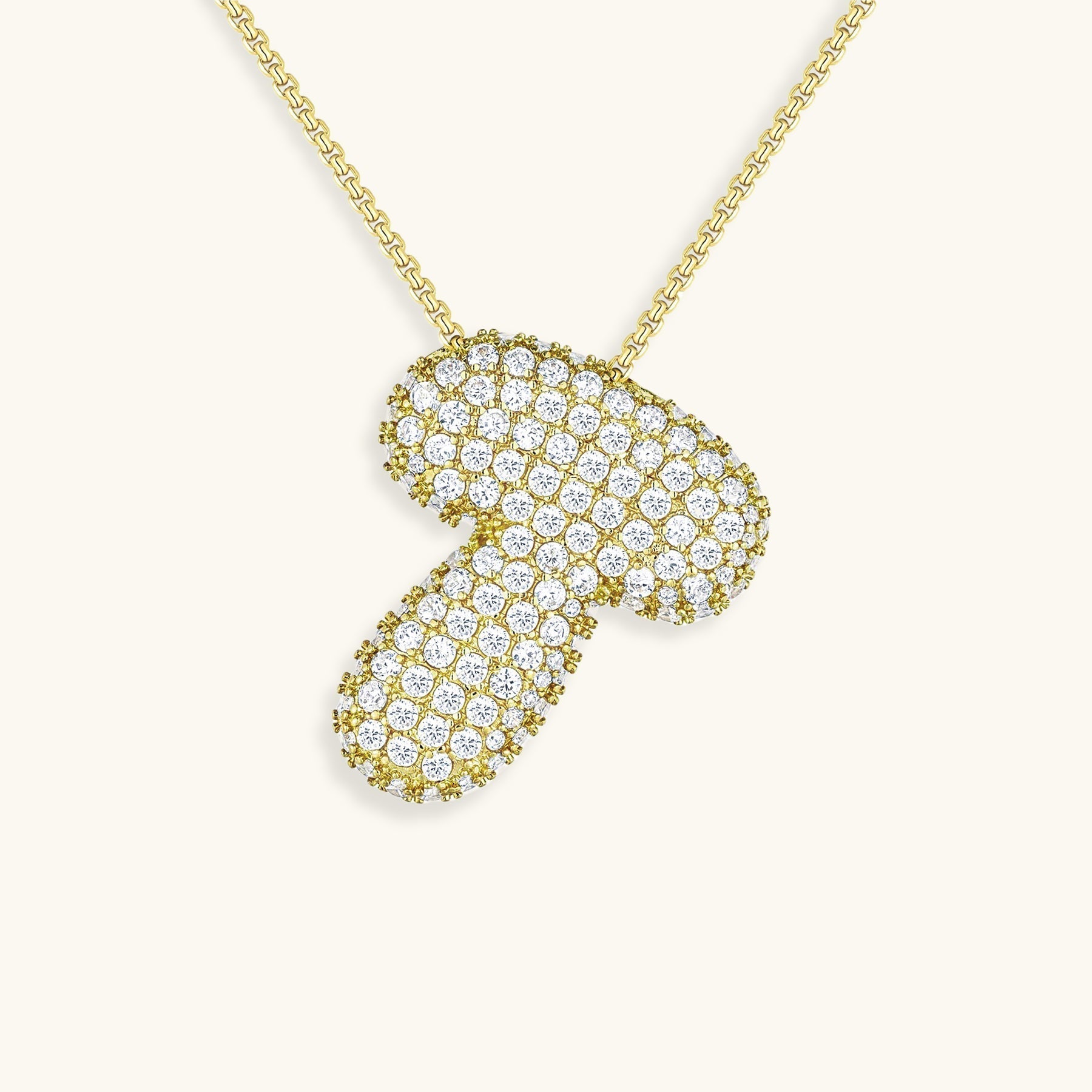 Bubble Initial Diamond Halskette