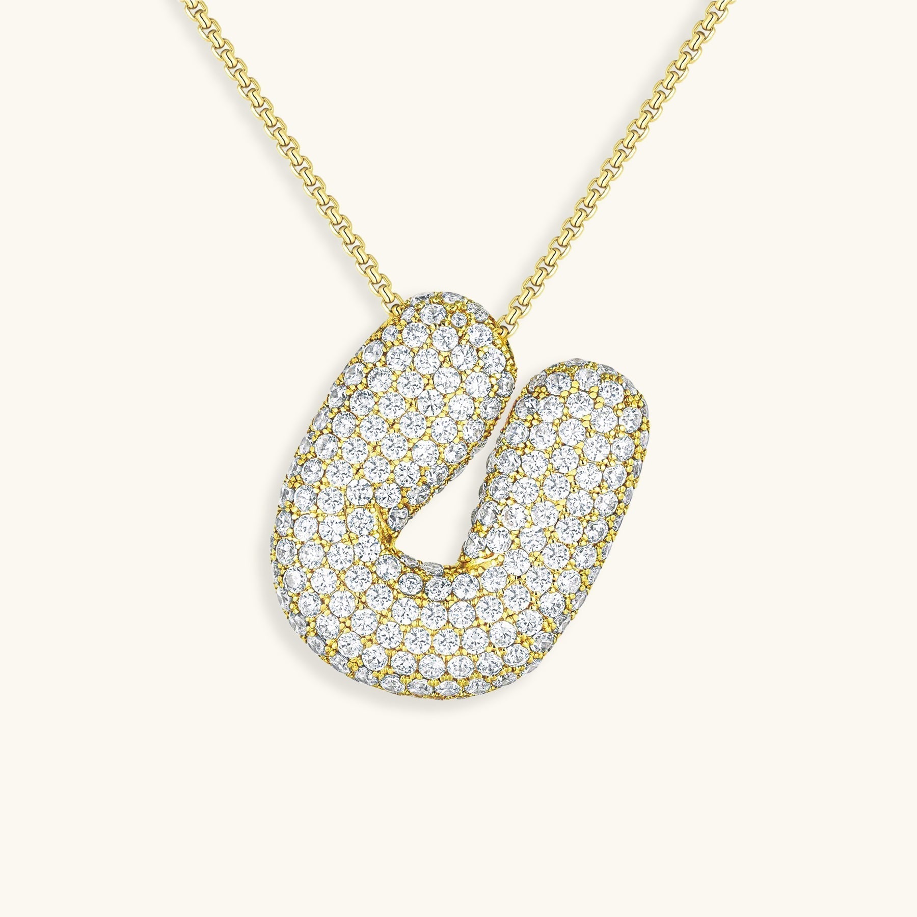 Bubble Initial Diamond Halskette