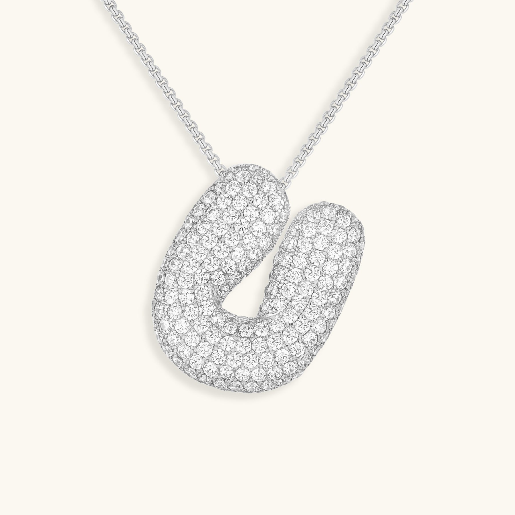 Bubble Initial Diamond Halskette