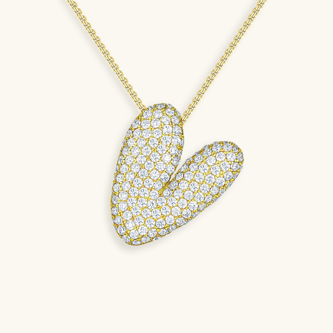 Bubble Initial Diamond Halskette