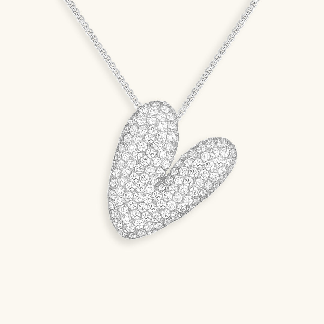 Bubble Initial Diamond Halskette