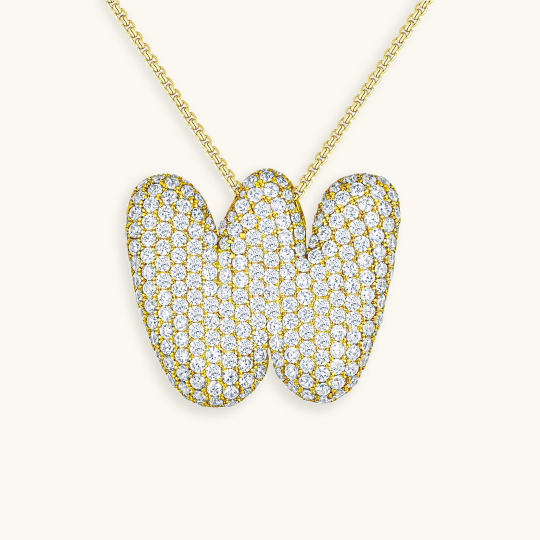 Bubble Initial Diamond Halskette