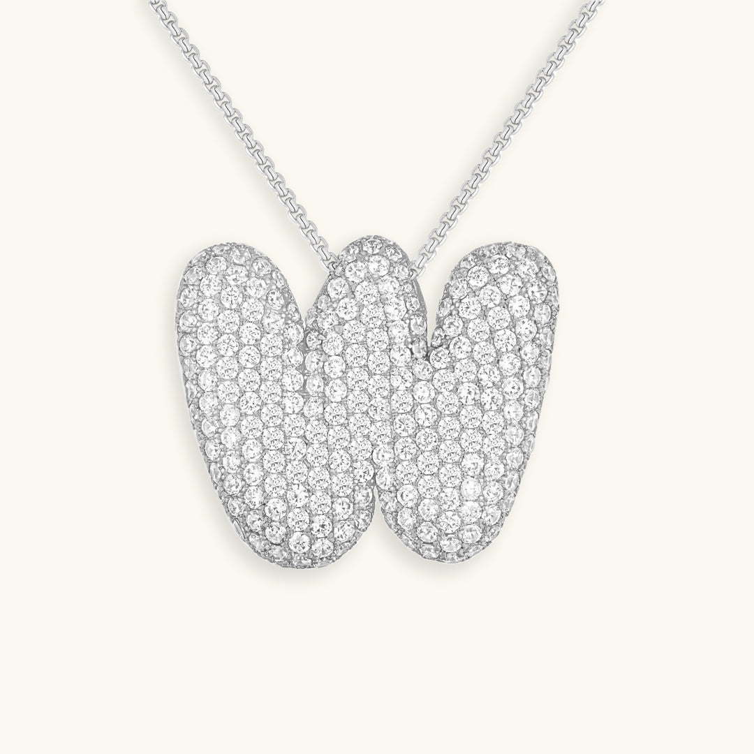 Bubble Initial Diamond Halskette