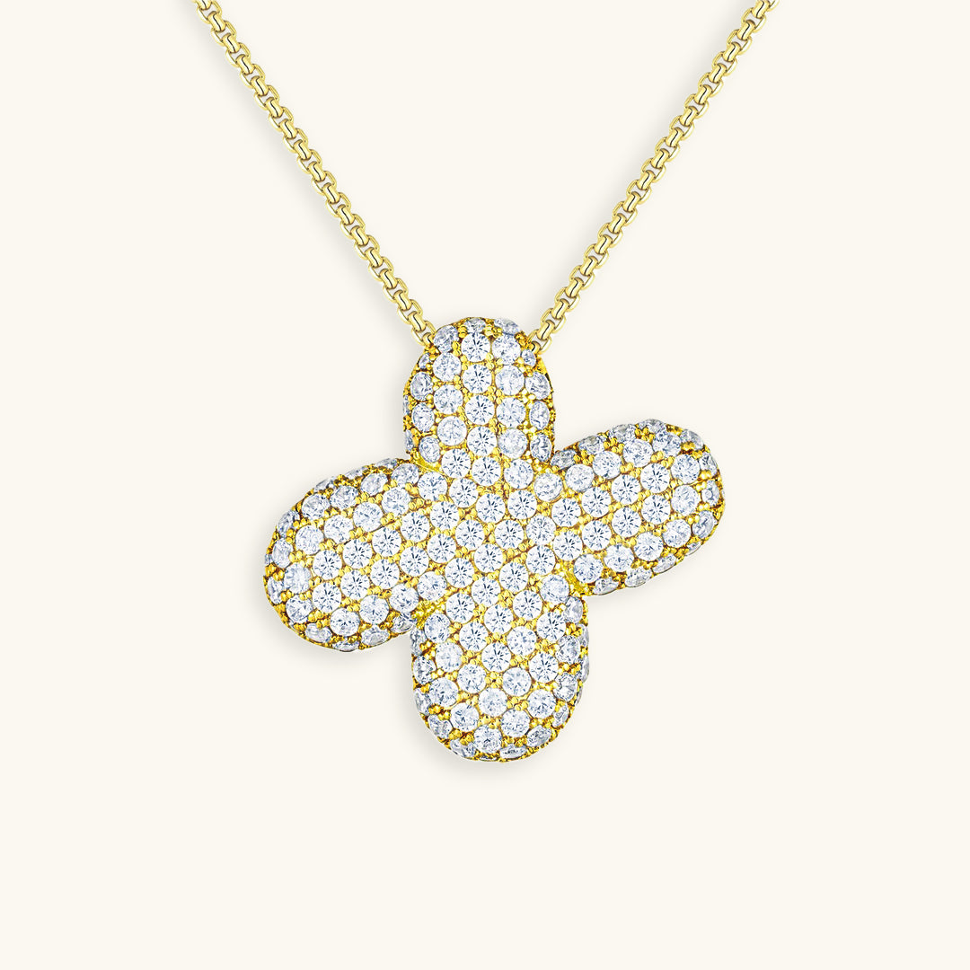 Bubble Initial Diamond Halskette