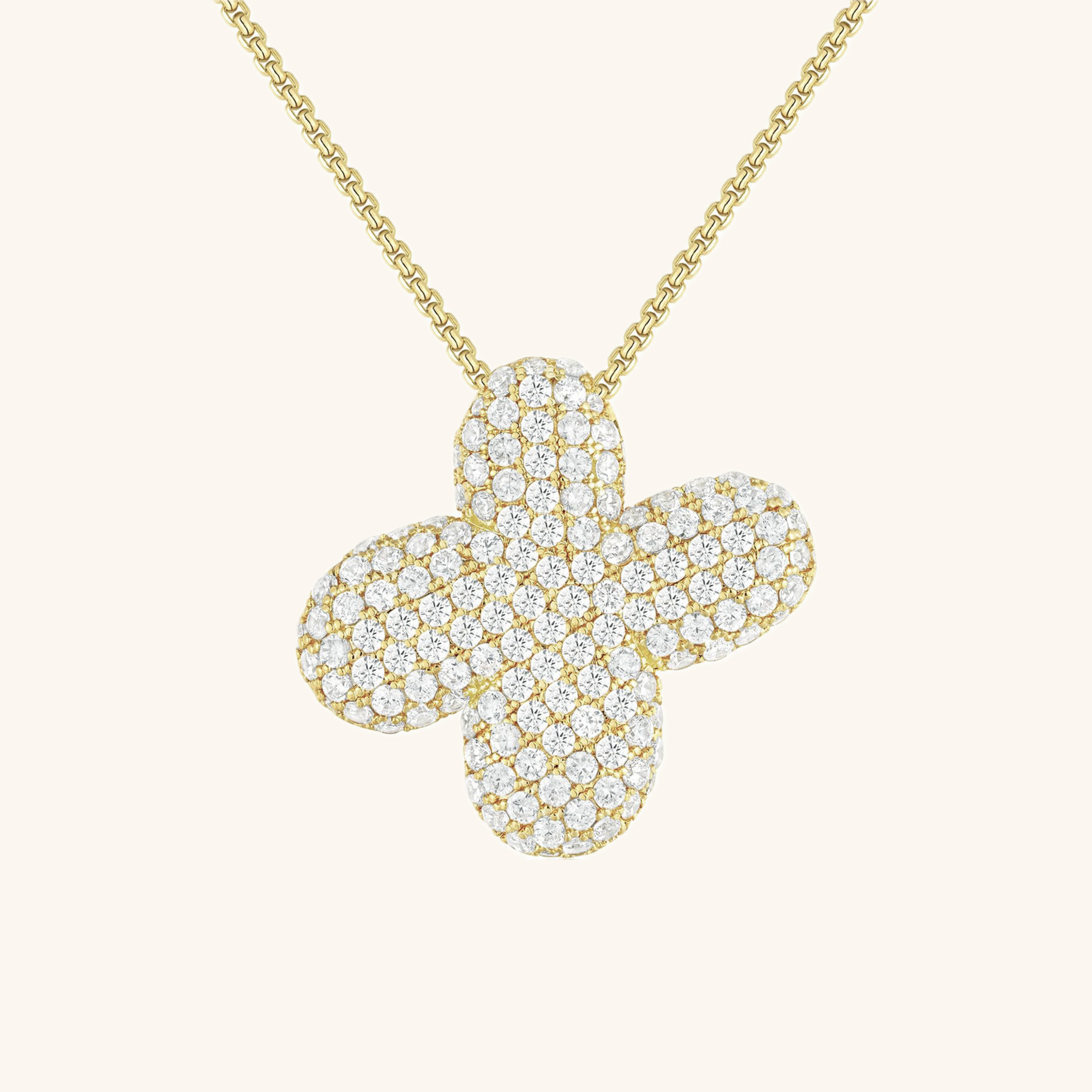 Bubble Initial Diamond Halskette