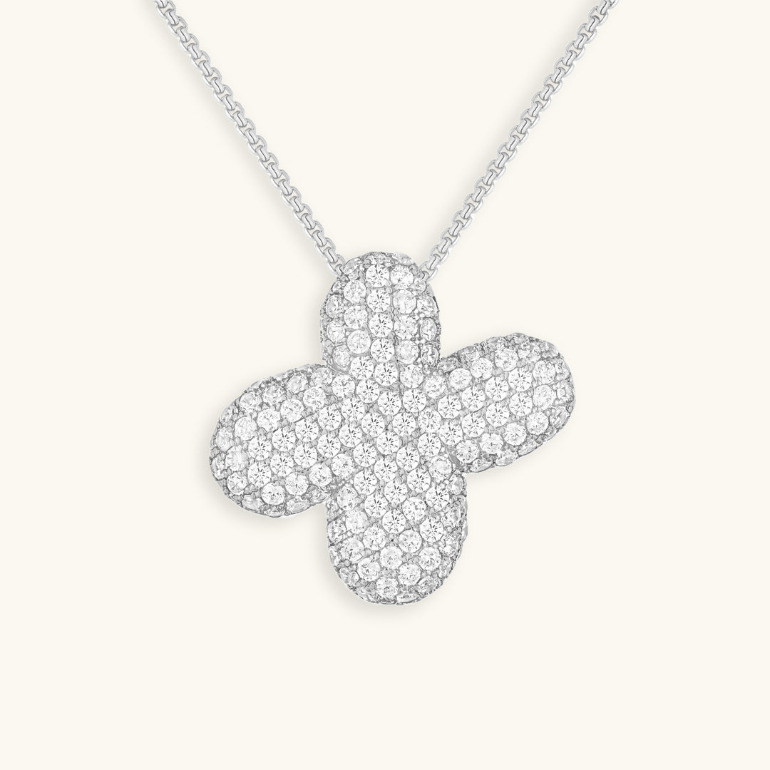 Bubble Initial Diamond Halskette