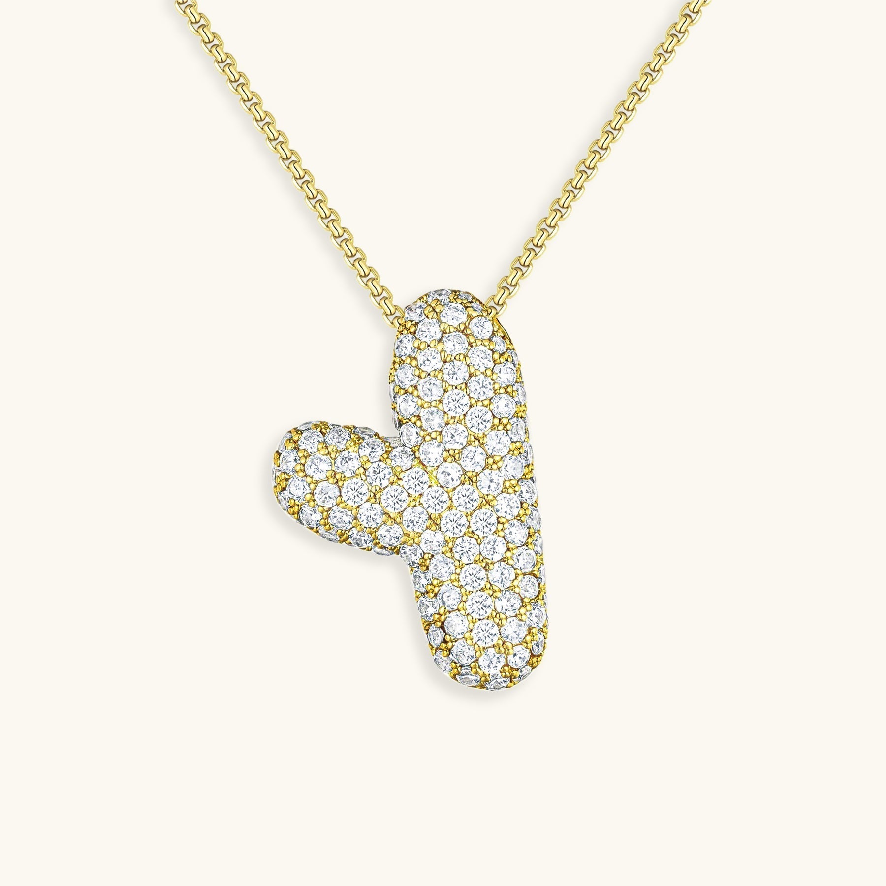 Bubble Initial Diamond Halskette