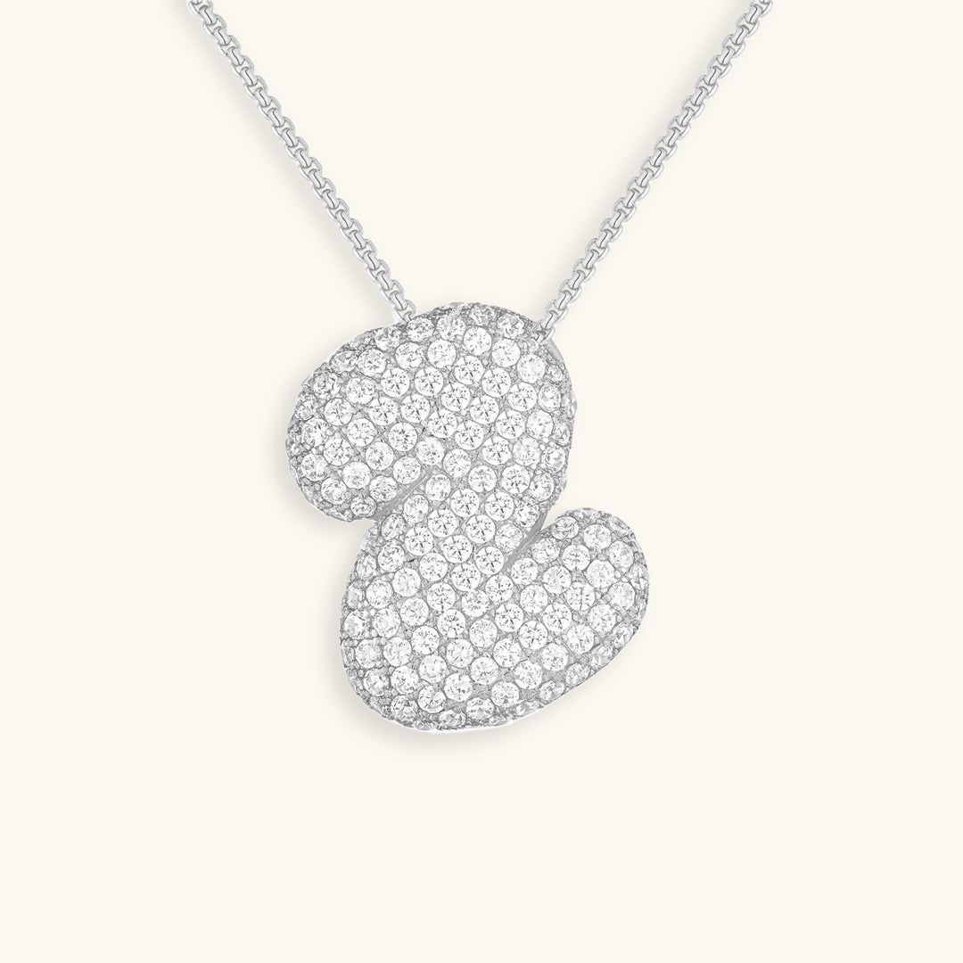 Bubble Initial Diamond Halskette