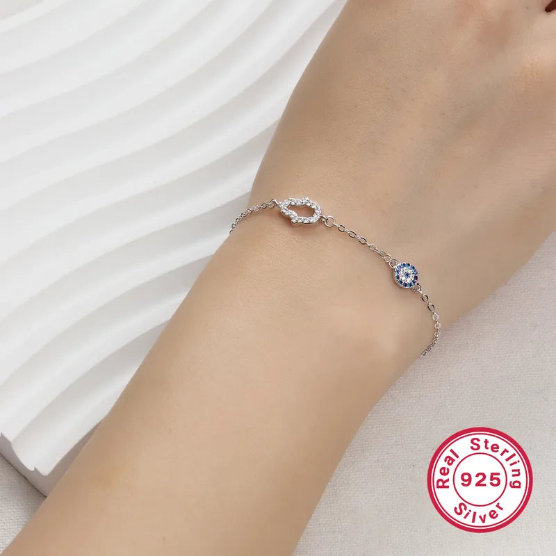 Das Aurora Evil Eye Armband - Silber - Eleganter Schutz