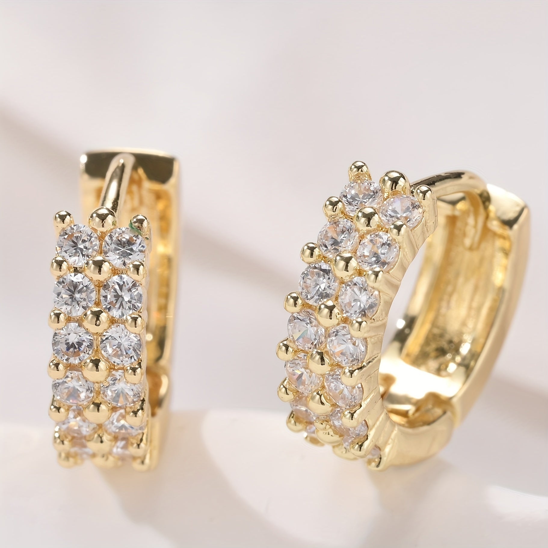 Goldene Duo Hoops Ohrringe Sparkle Ohrringe