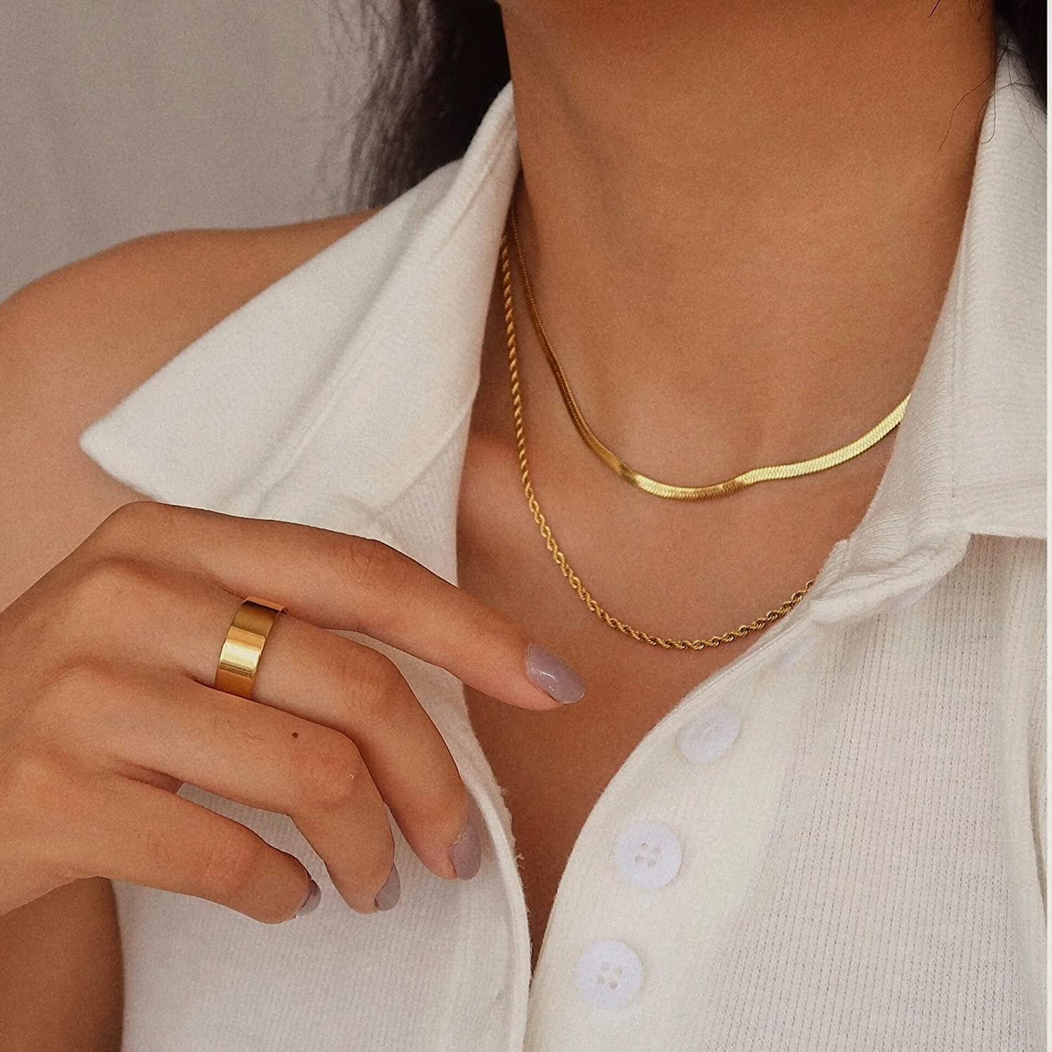 Hailey Mehrschichtige Goldkette Halskette
