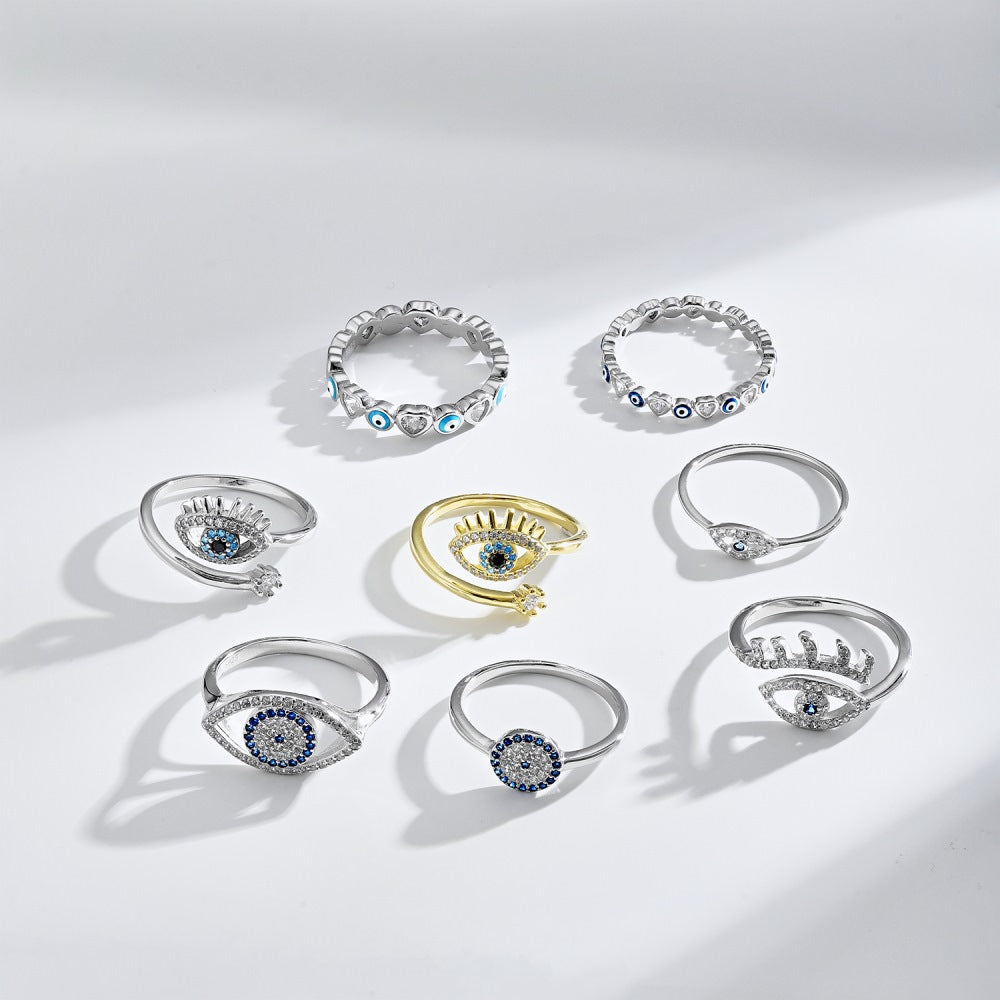 Giselle Evil Eye Ring - Sterling Silber und Zirkon