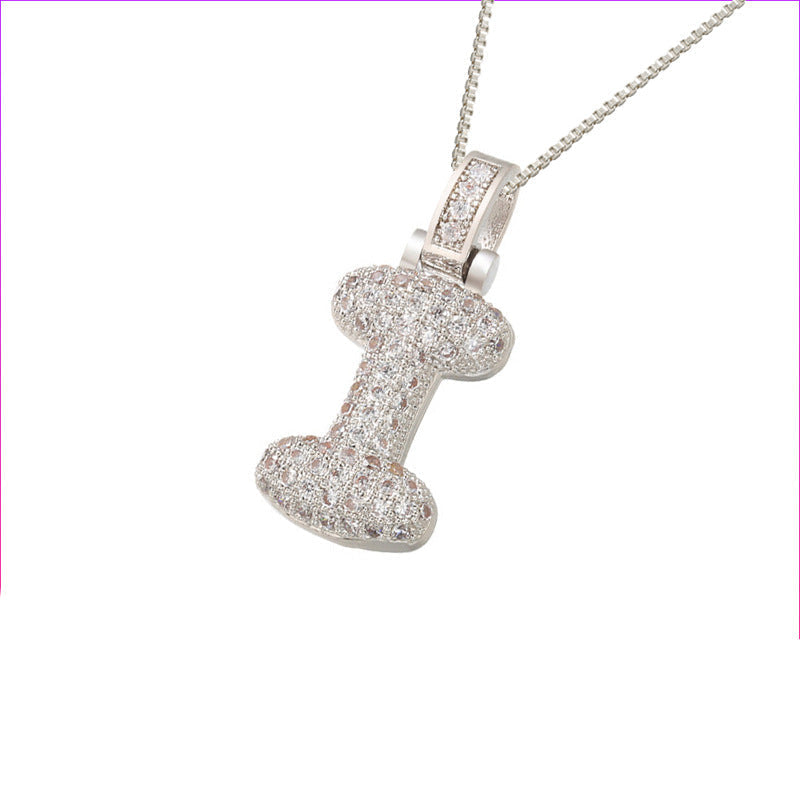 Pave Bubble Initial Halskette