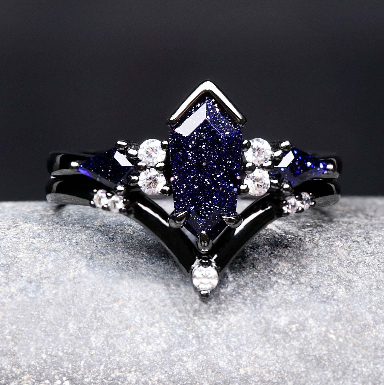 Sternennacht-Ring-Set – Passende Paar-Ringe für Sie & Ihn