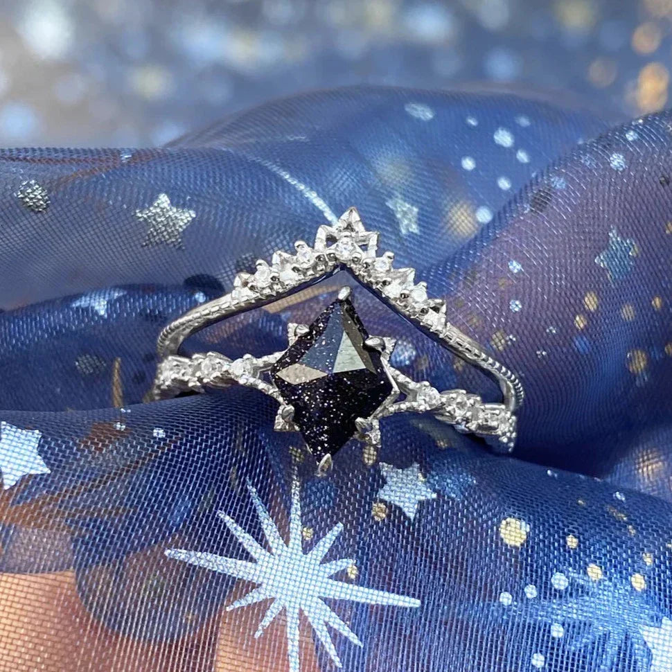 Sternennacht-Ring-Set – Verstellbares Himmlisches Design